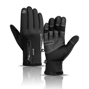 Deep Blue Ice Fishing Gloves designed for winter activities, featuring waterproof protection, skidproof palms, touchscreen-compatible fingertips, and a soft fleece lining. Perfect for ice fishing, skiing, cycling, and outdoor adventures in cold weather.