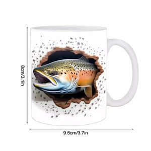 Fishing Coffee Mug - Funny 'I'd Rather Be Fishing' Ceramic Cup for Anglers, 11 oz Gift for Fishermen, Perfect for Coffee, Tea, or Beer - Durable, Microwave and Dishwasher Safe, Ideal Fishing Gift