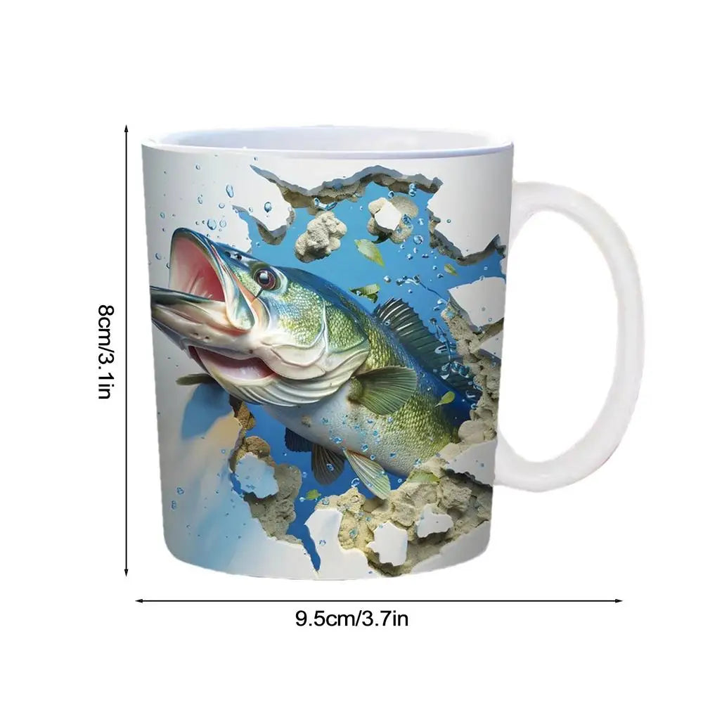 Fishing Coffee Mug - Funny 'I'd Rather Be Fishing' Ceramic Cup for Anglers, 11 oz Gift for Fishermen, Perfect for Coffee, Tea, or Beer - Durable, Microwave and Dishwasher Safe, Ideal Fishing Gift