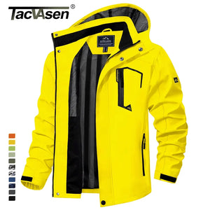 Lightweight waterproof fishing raincoat for men, featuring windproof design, breathable fabric, detachable hood, and multiple zippered pockets for fishing gear and outdoor essentials. Perfect for fishing, hiking, and all-weather adventures.