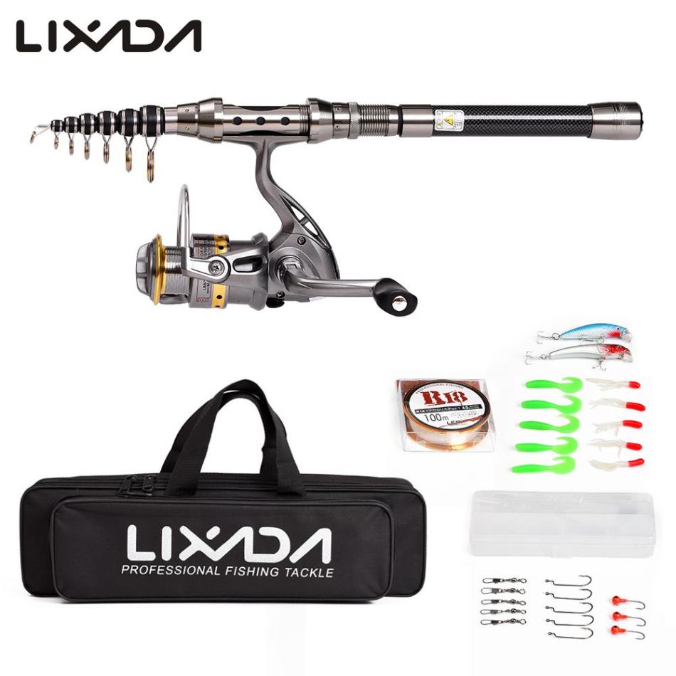 2.49cm lexada telescopic fishing rod set And Reel Its all 7.9ft Telescopic Fishing Rod Reel