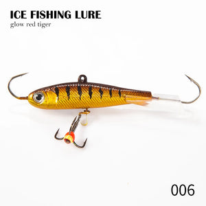 Hunthouse Ice Fishing Lures - Premium winter jigging lures for bass, pike, and perch with vibration action, available in 50mm, 65mm, and 75mm sizes. Perfect for ice fishing in lakes, rivers, and reservoirs.