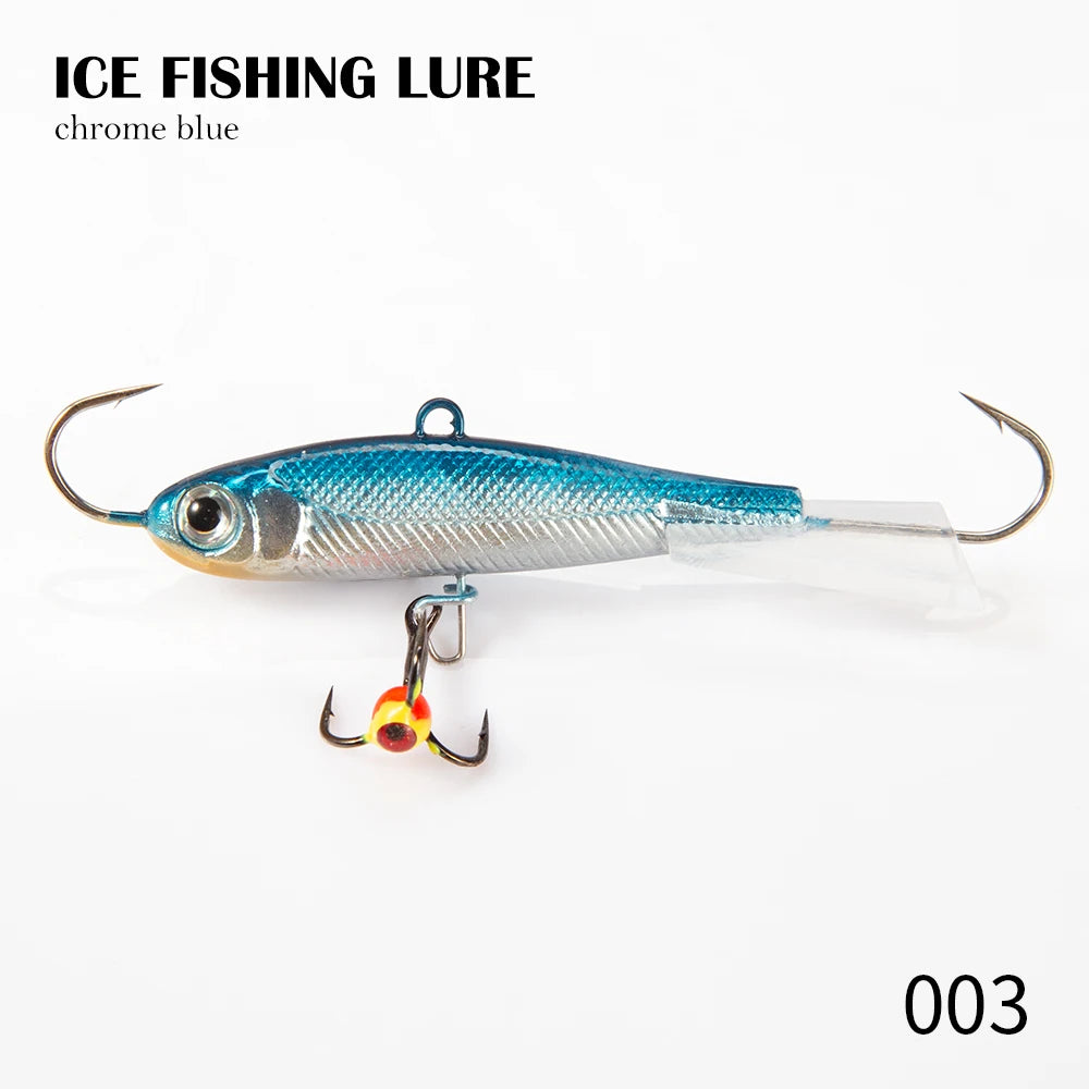 Hunthouse Ice Fishing Lures - Premium winter jigging lures for bass, pike, and perch with vibration action, available in 50mm, 65mm, and 75mm sizes. Perfect for ice fishing in lakes, rivers, and reservoirs.