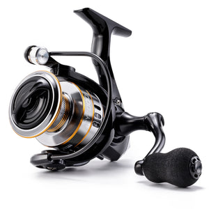 ROOBLINOS RY Spinning Reel with ultralight metal frame, high-speed retrieval, and smooth operation. Durable and versatile for saltwater and freshwater fishing, ideal for targeting bass, trout, and large game fish. Reliable choice for beginner and seasoned anglers.