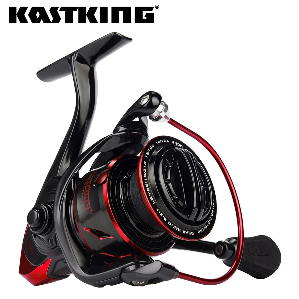 Close-up of the KastKing Sharky III Spinning Reel showcasing its advanced water-resistant design and powerful 18KG drag, ideal for both freshwater and saltwater fishing.