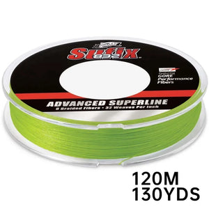 Sufix 832 braided fishing line with 8-fiber construction, 120m/130yds length, and 0.1mm-0.42mm diameter. Designed for superior strength, sensitivity, and abrasion resistance in freshwater and saltwater fishing.