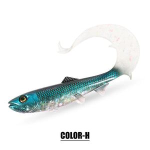 Spinpoler Firebomb Soft Swimbait – Premium soft fishing lure with lifelike eel-style tail, 3D realistic eyes, and seductive swimming action. Perfect for catching big pike, bass, musky, and walleye in lakes, rivers, reservoirs, and saltwater. Available in multiple colors and sizes for maximum versatility.