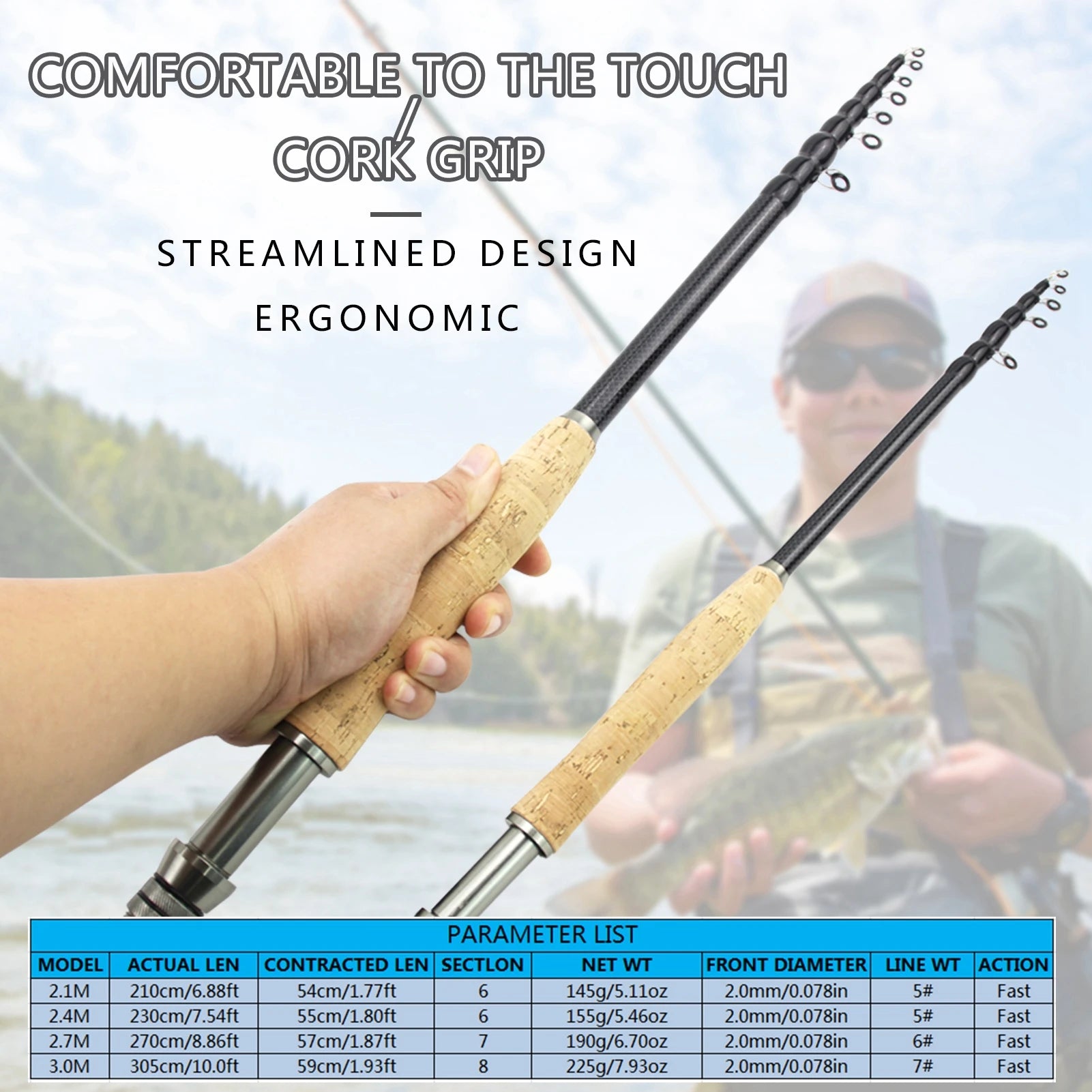 🎣 Premium Telescopic Fly Fishing Rod – Compact, Durable & Designed for – Deep Blue Fishing Supplies 🎣 Premium Telescopic Fly Fishing Rod – Compact, Durable & Designed for – Deep Blue Fishing Supplies