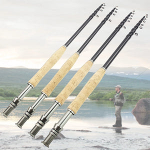 Telescopic Fly Fishing Rod with Carbon Construction, Fast Action, Adjustable Length, and Matching Reel for Portable and Versatile Fishing