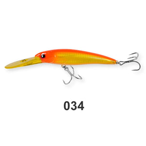 NOEBY Trolling Lures – High-Performance Floating and Slow-Sinking Minnows for Sea Bass, Tuna, and Saltwater Fishing | Features include a massive diving lip for deep water trolling, 3D lifelike eyes, internal holographic foil for maximum attraction, and 3X-strength treble hooks for secure catch. Perfect for offshore trolling, coastal fishing, and use with trolling motors to target predatory fish at various depths.