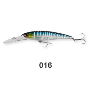 NOEBY Trolling Lures – High-Performance Floating and Slow-Sinking Minnows for Sea Bass, Tuna, and Saltwater Fishing | Features include a massive diving lip for deep water trolling, 3D lifelike eyes, internal holographic foil for maximum attraction, and 3X-strength treble hooks for secure catch. Perfect for offshore trolling, coastal fishing, and use with trolling motors to target predatory fish at various depths.