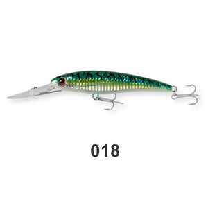 NOEBY Trolling Lures – High-Performance Floating and Slow-Sinking Minnows for Sea Bass, Tuna, and Saltwater Fishing | Features include a massive diving lip for deep water trolling, 3D lifelike eyes, internal holographic foil for maximum attraction, and 3X-strength treble hooks for secure catch. Perfect for offshore trolling, coastal fishing, and use with trolling motors to target predatory fish at various depths.