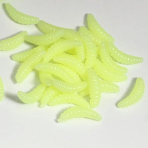 100pcs Honey Worm Fishing Bait – Realistic Silicone Worm Lure for Trout, Panfish, Bass, and Crappie Fishing. This vibrant, durable 1-inch soft bait mimics natural insect larvae, ideal for ice fishing, bobber fishing, and versatile for freshwater and saltwater fishing. Perfect worm fishing bait for anglers seeking high catch rates and reliable performance across various fishing styles.