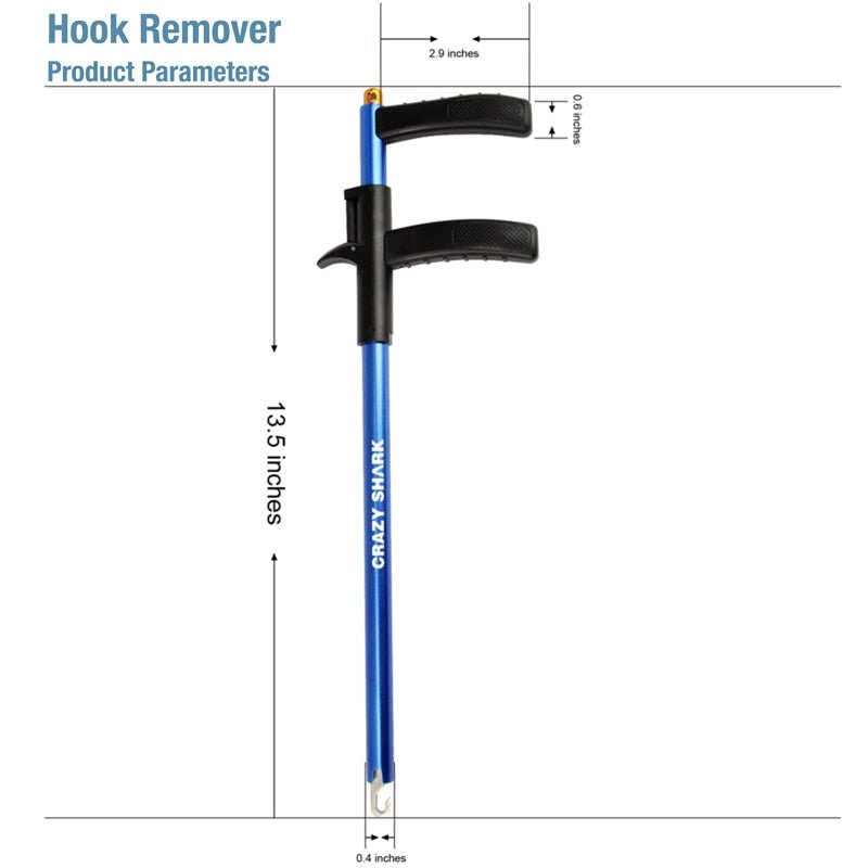 CrazyShark Aluminum Hook Remover - Deep Blue Fishing Supplies