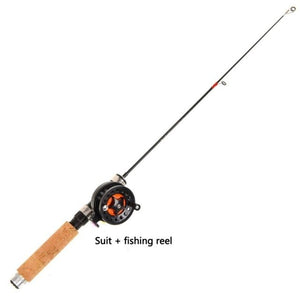 Dolity Mini Telescopic Ice Fishing Rod + Reel - Deep Blue Fishing Supplies