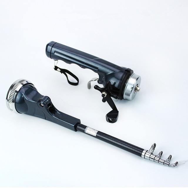 Folding Fishing Rod with Enclosed Reel for Kids & Adults - Deep Blue Fishing Supplies